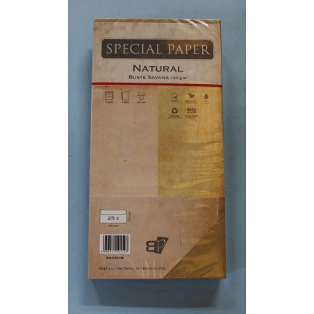 BUSTE 11x22 NATURAL SAVANA gr.120 25pz