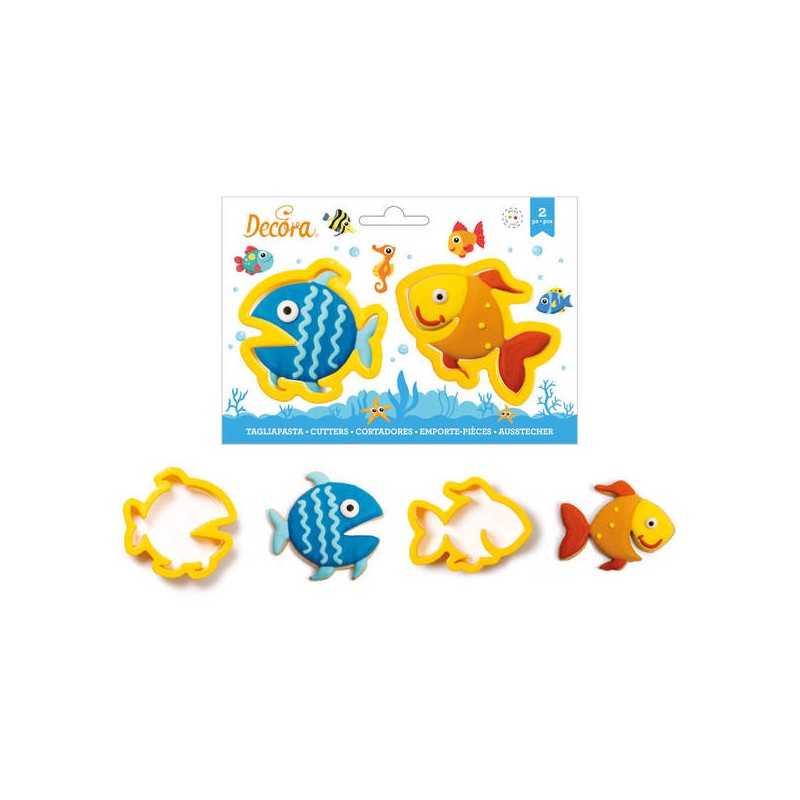 TAGLIAPASTA PESCI PLASTICA SET 2pz