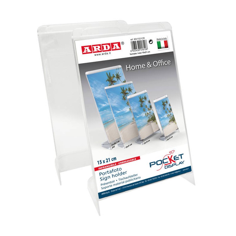PORTAFOTO VERTICALE CRISTALLO FORMATO 15x21cm ARDA