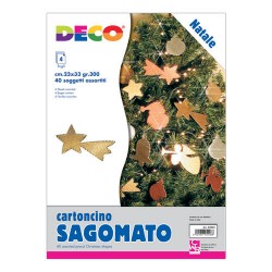 SOGGETTI CARTONCINO ONDA ORO FUSTELLATI 23x33cm 4fg ASS.TI