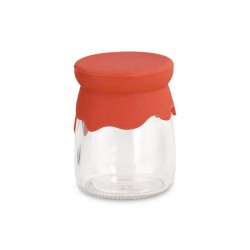 BARATTOLO VETRO ø55x75 COP. SILICONE ROSSO