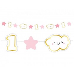 FESTONE 1° COMPLEANNO 120cm ROSA