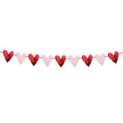 GHIRLANDA IN CARTA DI CUORI 200cm