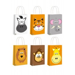 PARTY BAG 14x21x11cm ANIMALI GIUNGLA ass.ti