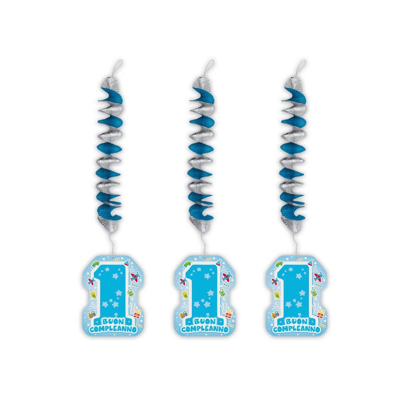 FESTONE PENDENTI 20x80cm 3pz ONE LIGHT BLUE