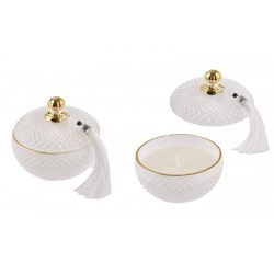 CANDELA IN VETRO C/COP NAPPINA ORO