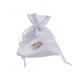 SACCHETTO BIANCO C/CUORE GOLD 12pz