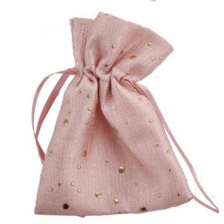 SACCHETTO ROSA 10x13cm C/STRASS 12pz