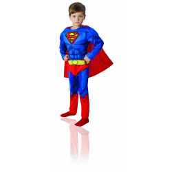 COSTUME SUPERMAN DELUXE CON MUSCOLI BAMBINO TG.M 5/6