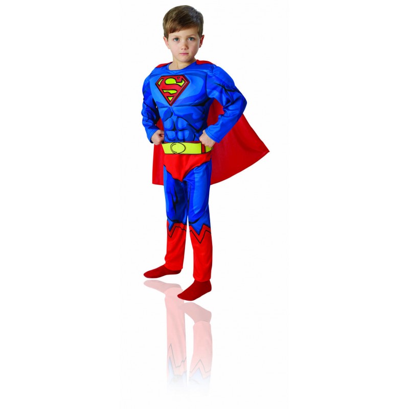 COSTUME SUPERMAN DELUXE CON MUSCOLI BAMBINO TG.M 5/6
