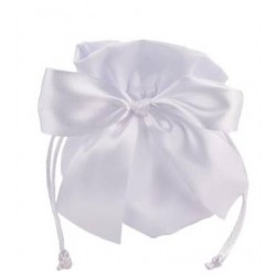 SACCHETTO TONDO C/FIOCCO BIANCO 12pz