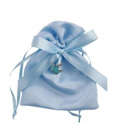 SACCHETTO AZZURRO 9x12cm C/APP CROWN BOY 12pz