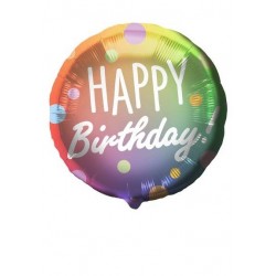 PALLONE MYLAR HAPPY BIRTHDAY DOTS 45cm