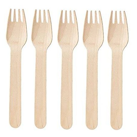 FORCHETTE LEGNO ECOFRIENDLY 16cm 100pz USOBIO