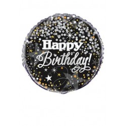 PALLONE MYLAR HAPPY BIRTHDAY GLITTERING 45cm