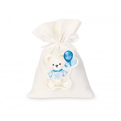 SACCHETTO 10x14cm ORSETTO AZZURRO 12pz