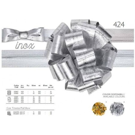 NASTRO TESSUTO INOX 424 mm40x50mt ARGENTO 04