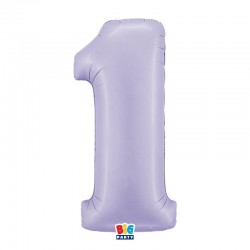 PALLONE NUMERO 1 MYLAR 102cm 40" LILLA