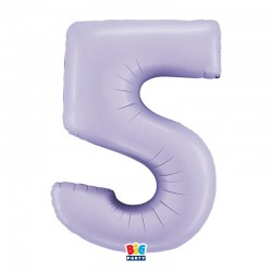 PALLONE NUMERO 5 MYLAR 102cm 40" LILLA