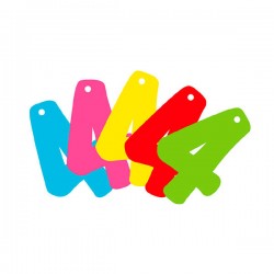 NUMERI 4 IN CARTA 12cm C/FILO 10pz