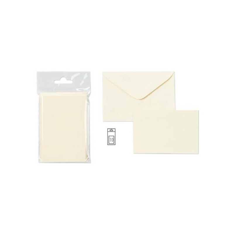 BIGLIETTO + BUSTA 7,5x11,2cm ISCHIA 10pz AVORIO