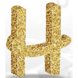 LETTERA POLISTIROLO FANTASY GLITTER ORO 7cm H