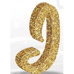 LETTERA POLISTIROLO FANTASY GLITTER ORO 7cm J