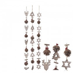 GHIRLANDA IN LEGNO E PIGNE 85cm