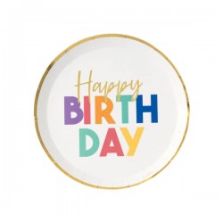 PIATTI HAPPY BIRTHDAY COLOROS 21cm 8pz