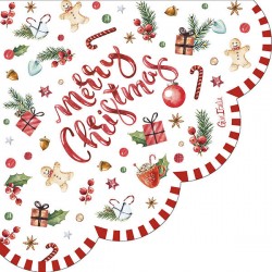 TOVAGLIOLI 33x33 SWEET CHRISTMAS SMERLO CUORE 3V 16pz