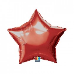 PALLONE MYLAR STELLA 18" 45cm ROSSO METAL