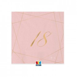 TOVAGLIOLI 25x25cm 18 ANNI ROSE 20pz