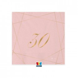 TOVAGLIOLI 25x25cm 30 ANNI ROSE 20pz