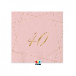 TOVAGLIOLI 25x25cm 40 ANNI ROSE 20pz