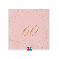 TOVAGLIOLI 25x25cm 60 ANNI ROSE 20pz