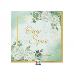 TOVAGLIOLI 25x25cm OGGI SPOSI ECUPALIPTO 16pz
