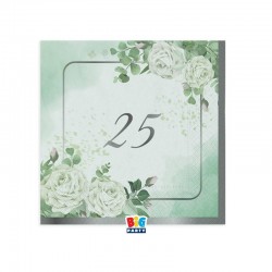 TOVAGLIOLI 25x25cm 25°ANNIVERSARIO ECUPALIPTO 16pz