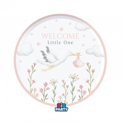 PIATTI ø18 WELCOME LITTLE ONE ROSA 6pz