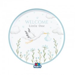 PIATTI ø18 WELCOME LITTLE ONE AZZURRO 6pz