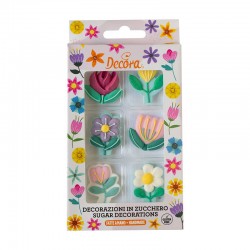 DECORAZIONI E' PRIMAVERA IN ZUCCHERO 6pz