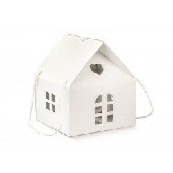 SCATOLA CASETTA C/CORDINI 20x20x18cm FIBRA BIANCO