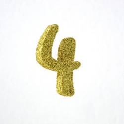 NUMERO POLISTIROLO FANTASY GLITTER ORO 7cm 4