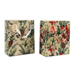 BORSA REGALO 19x23cm XMAS BERRIES 2ass.ti 1pz