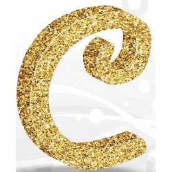 LETTERA POLISTIROLO FANTASY GLITTER ORO 7cm C