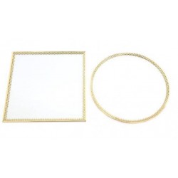 SPECCHIO CON BORDO IN METALLO ORO LARGE 2ass.ti