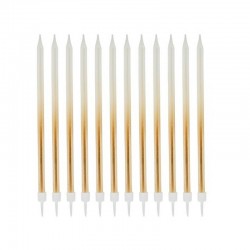 CANDELINE C/SUPPORTO SFUMATE ORO 12pz