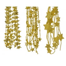 GHIRLANDA DI PERLINE 270cm ORO 3ass.ti