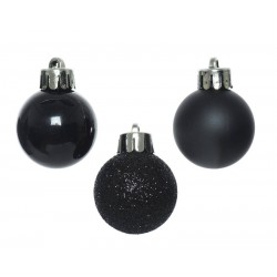 PALLINE INFRANGIBILI ø3cm TUBO MIX NERO 14pz