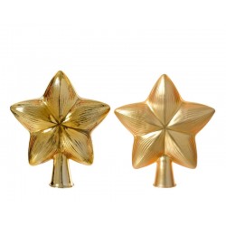 PUNTALE ALBERO IN VETRO A FORMA DI STELLA ORO 15x17cm...