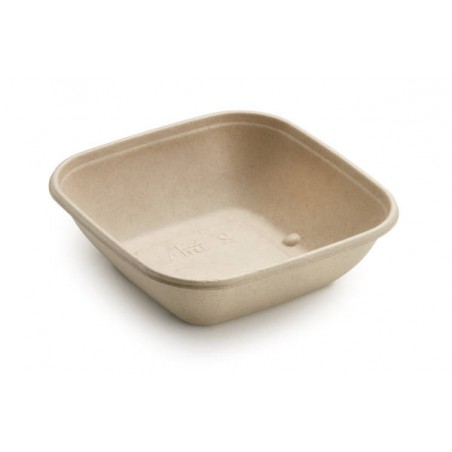 INSALATIERA POLPA QUADRATA 750ml 17x17x5cm BIO COMPOSTABILE 50pz